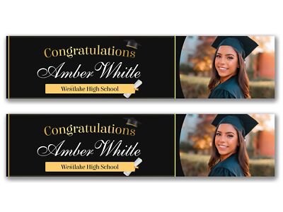 2 x personalisierte Foto-Banner zum Abschluss - beliebiger Name, Alter und Anlass
