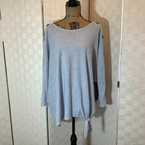 new york laundry textured tie front fall winter casual blouse plus size 3X - Picture 2 of 7
