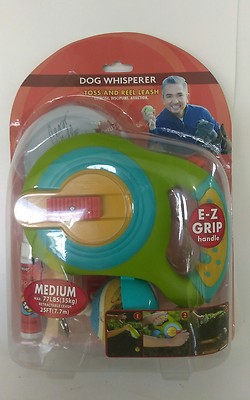 NEW DOG WHISPER TOSS AND REEL LEACH E-Z GRIP HANDLE SIZE MEDIUM MAX. 77 LBS 35KG