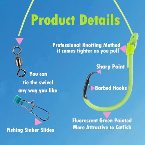 Catfish Rig Catfish Float Rigs,Catfishing Tackle Floats with 10/0 Hook
