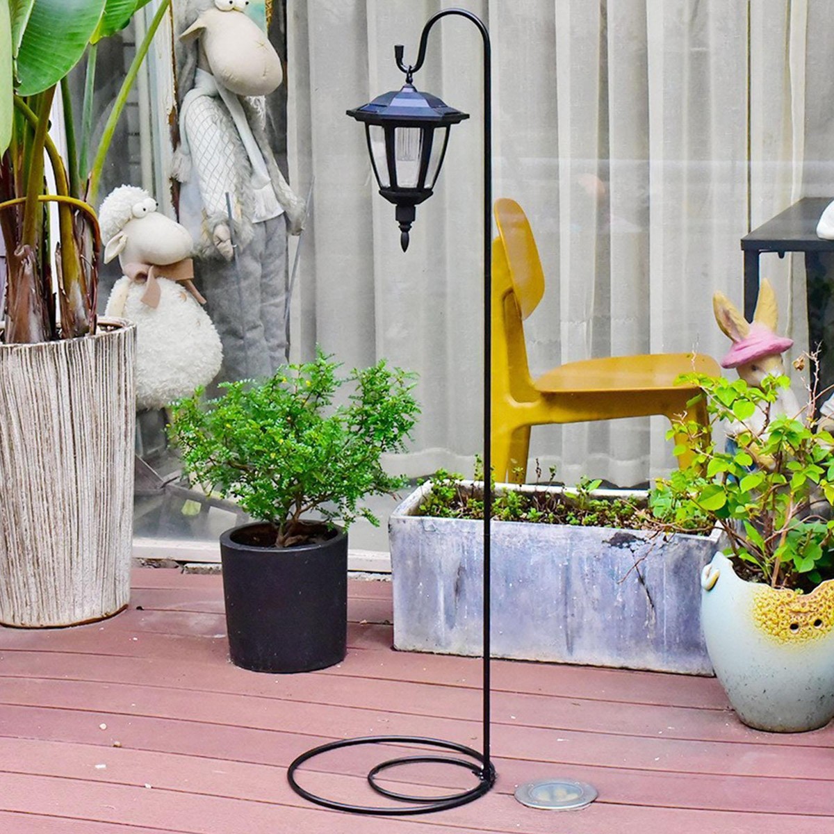 Shepherds Hook Stand Solar Light Lanterns Path Lights Hanging
