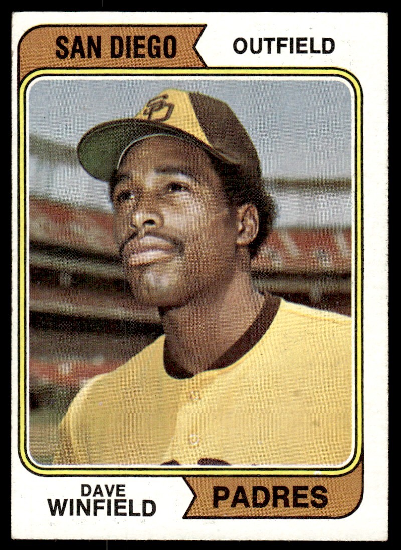 1974 Topps Baseball Card Dave Winfield RC San Diego Padres #456 EX