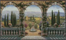 Tuscan Villa Scene Counted Cross Stitch Chart No. 26-104