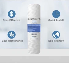 Pack Of 5 Pro Water Parts String Wound Sediment Water Filter 2.5x10" 20 Micron