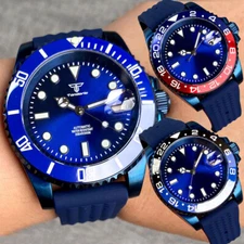 40mm Tandorio Blue Dial Sapphire Glass Blue PVD Case NH35A Automatic Mens Watch