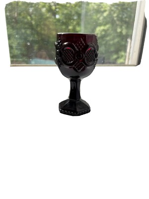 Vintage Avon 1876 Cape Cod Glass Ruby Wine Goblet