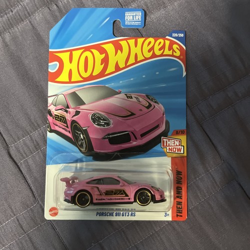 2025 Hot Wheels Pink Porsche 911 GT3 RS #220 Then and Now 8/10 - Free Shipping