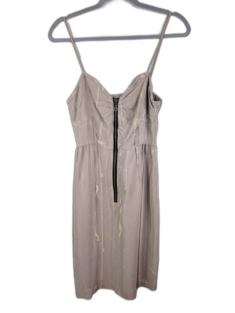 Vena Cava Zip Front Grey Silk Spaghetti Strap Fit & Flare Dress Geo Print Sz 2 | eBay Vena Cava Zip Front Grey Silk Spaghetti Strap Fit & Flare Dress Geo Print Sz 2 | eBay