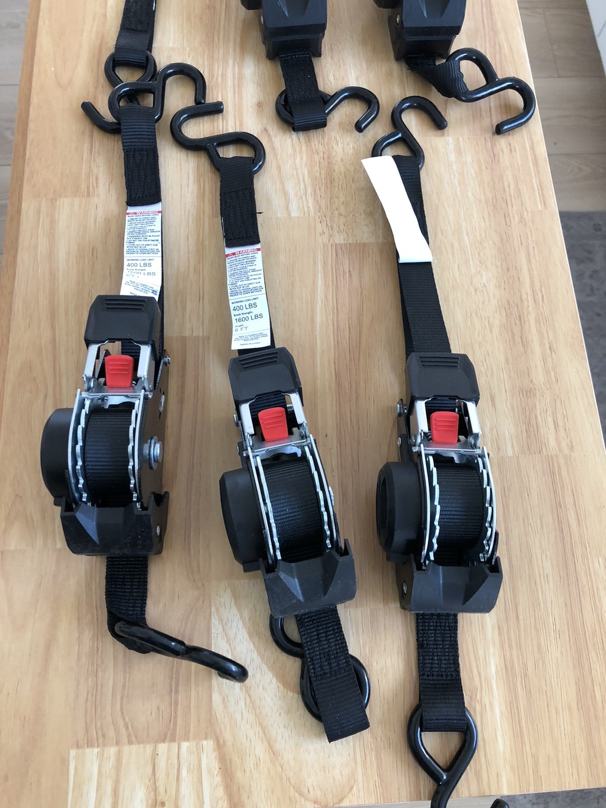 Lot Of 6 Retractable Ratchet Straps ALL 6 FOR 50.00