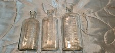 3 Vintage Measuring Glass Bottles  Teaspoon  Tablespoon  Desertspoon