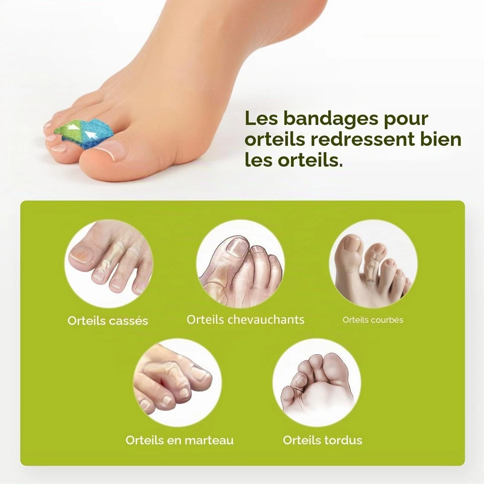 Correcteur d'orteils en marteau Bukihome 8 attelles S et L - Photo 3/4