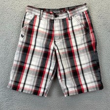 South Pole Shorts Youth 16 Baggy Skater Preppy Hip Hop Plaid Black Red White