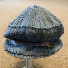 Antique Hat Delicate Silk Hair Bonnet 1920's Sheer Blue Cap Child  s Size 5 to 10