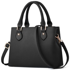 CHICAROUSAL Purses and Handbags for Women Leather Crossbody Medium, Black Cc
