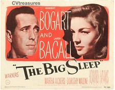 Original Vintage Movie Poster Title Lobby Card BIG SLEEP Humphrey Bogart Bacall