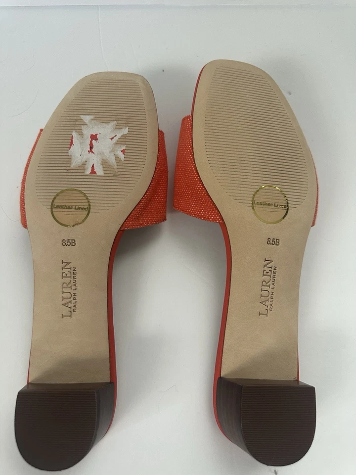 Lauren Ralph Lauren Para Mujer Lauren Logotipo Lauren Fay Slide Naranja Talla 8.5 Nuevo Sin Etiquetas Foto 3 de 3