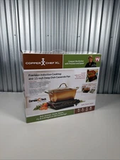 NEW Copper Chef XL Induction Cooktop  & 11" Deep Dish Casserole Pan Fryer