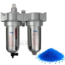 1/2" Compressed Air In Line Filter & Desiccant Dryer Combination 2 Stage System