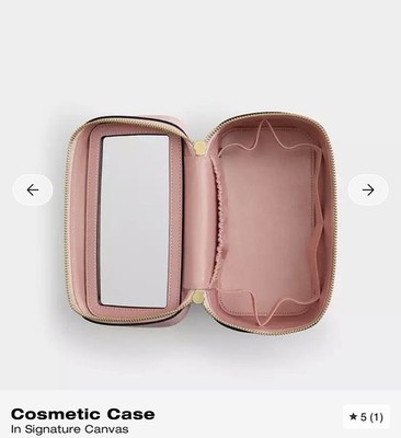 Coach Cosmetic Powder Pink Case In Signature Canvas CEA56 | eBay