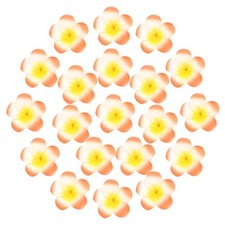 20-Pack Artificial Plumeria Flower Heads, 1.77" Fake Flowers,Yellow Heart Orange