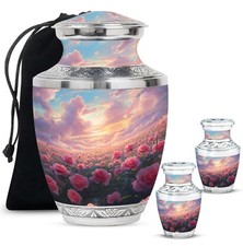 Red Rose Ash Container 10Inch  3Inch Set Of 2 Cremation Urns for Ashes