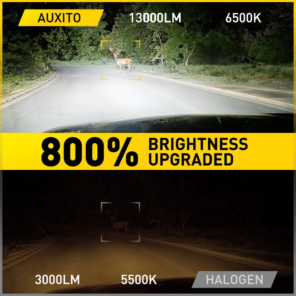 6500K White 50000LM M6 AUXITO H4 LED Headlight Kit Low Beam Bulbs Bright2-10x - Image 2 of 4