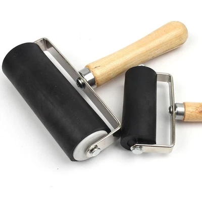 Heavy Duty Hard Rubber Roller Printing Inks Lino Brayer Art Craft Tool
