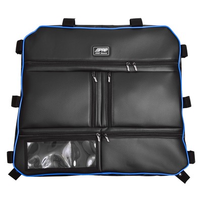 PRP Seats E47-V Carbon Fiber Black w Voodoo Blue Piping Overhead Bag