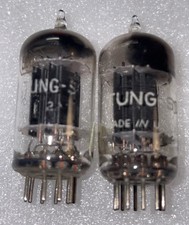 Pair Tungsol 5687 Dual Black Flat Plate D Getter Tubes RARE Amplitrex Strong 3
