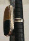Silver Ring  With Large Brown & dark green Stone  Size 6 5 — photo 3