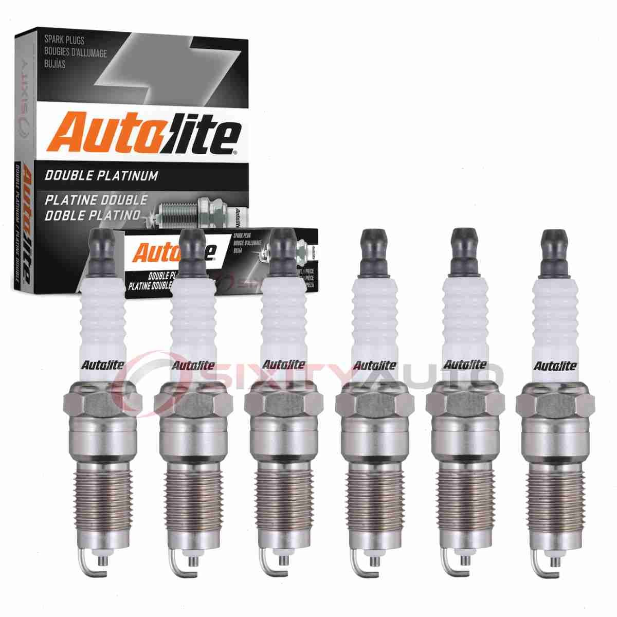 6 pc Autolite Double Platinum Spark Plugs for 1988-1995 Ford Taurus 3.8L V6 el