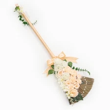 - Wedding Brooms Bride Bridegroom, Jumping The Broom for Wedding, Natural Whi...