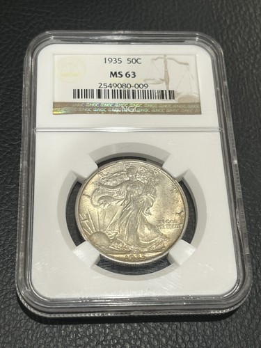 1935 Walking Liberty Half Dollar NGC MS 63 - UNCIRCULATED - CERTIFIED SLAB - 50C