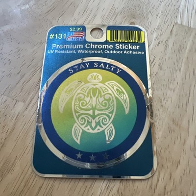 Ron Jon Turtle Chrome Sticker Stay Salty