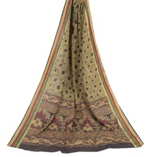 Sanskriti Vintage Cream Dupatta Long Stole Cotton Printed Premium Wrap Scarves