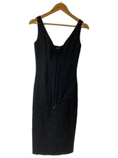 GUCCI Sleeveless Dress, Size 38, Wool, Black, 162802.Z0010