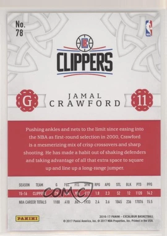 2016-17 Panini Excalibur Jamal Crawford #78 - Image 2 of 2
