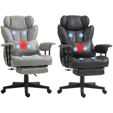 HOMCOM 396lbs. Big and Tall Massage Office Chair with Footrest