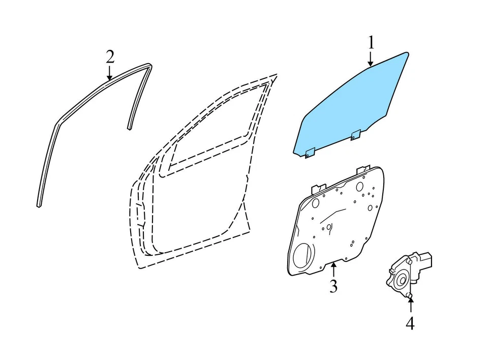 Mercedes-Benz GL320 2007-2009 - Puerta delantera izquierda ventana vidrio 1647250910 Foto 2 de 4