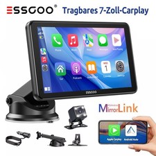 7 Zoll Tragbares Autoradio Wireless Apple CarPlay& Android Auto AUX SD TypeC BT