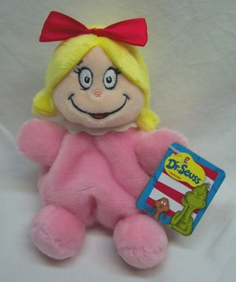 AURORA Palm Pals Dr. Seuss Grinch CINDY-LOU WHO 6'' Bean Bag Stuffed Animal NEW