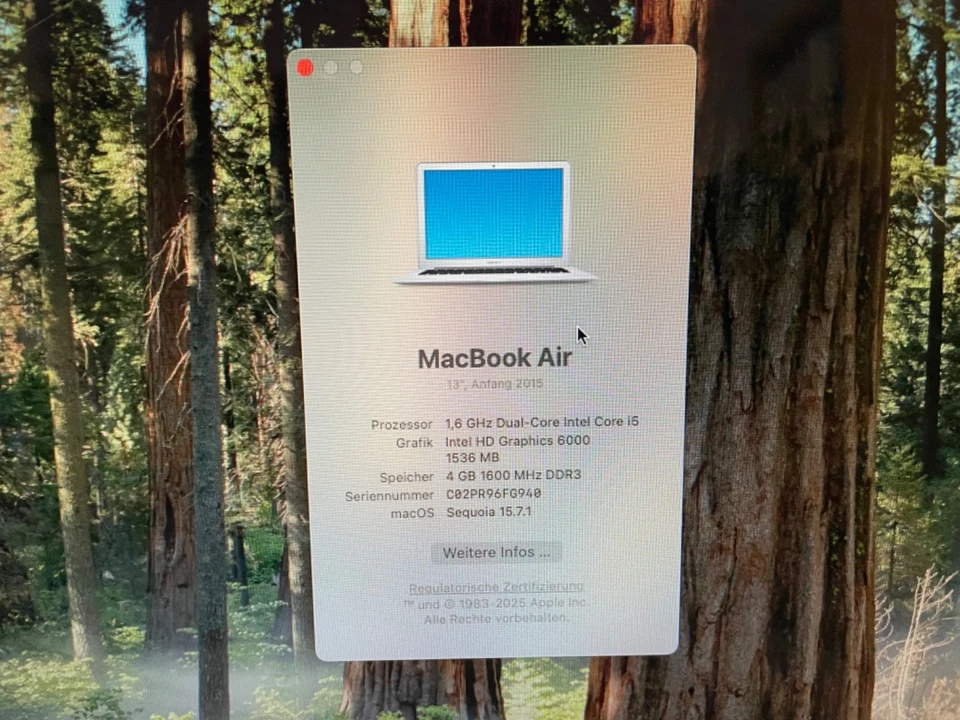 Apple MacBook Air A1466 13,3 Zoll (128GB SSD, Intel Core i5, 4GB Ram) 2015 - Bild 3 von 4