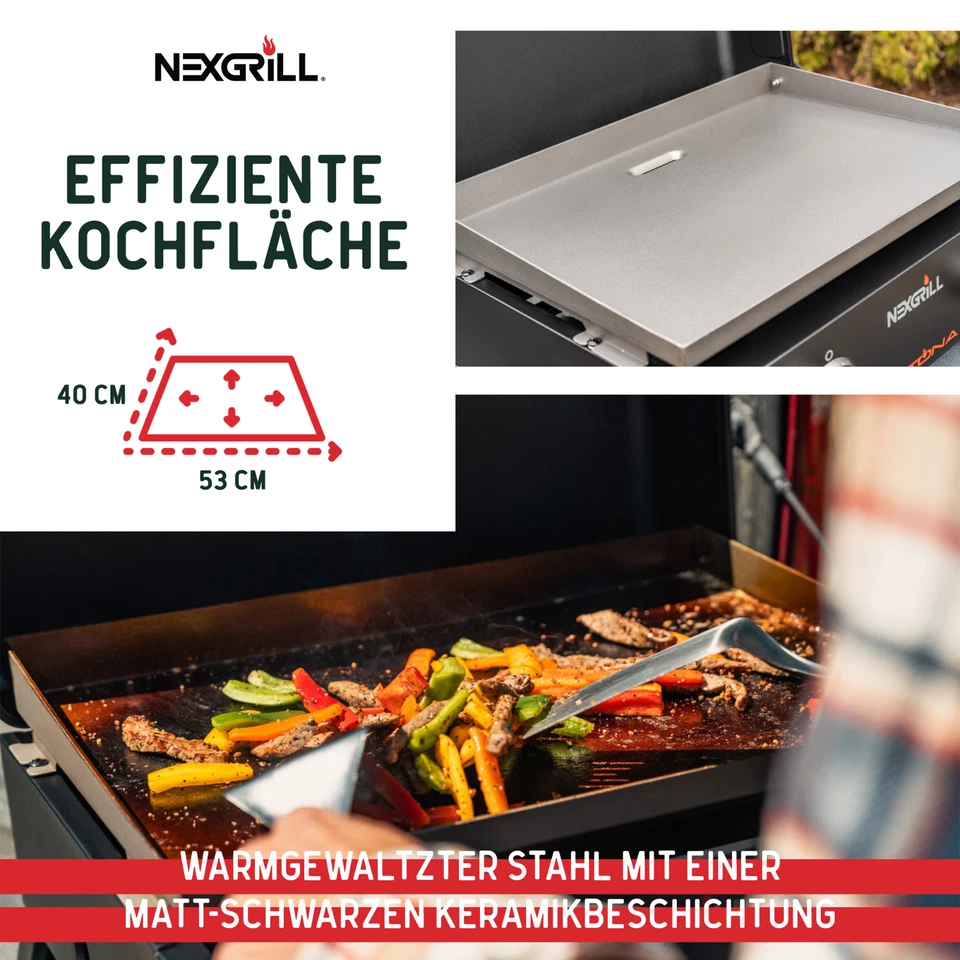 Nexgrill Daytona 2 Brenner Plancha , Tischgrill 5,9kW , Grillplatte Gasgrill - Bild 3 von 4
