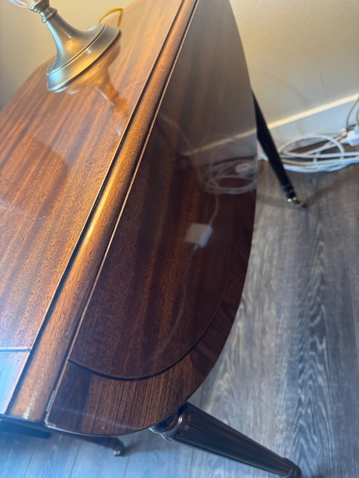 Mesa Henredon Aston Court Pembroke hoja caída - vintage años 80 - caoba Foto 4 de 4