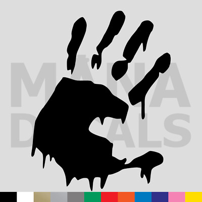 2 Adesivi Vinilici Impronta Di Mano Insanguinata Zombie, Autoadesivi Per Apocalisse