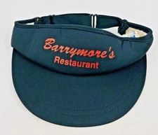 Barrymore's Restaurant Vintage Hat Tennis Visor KC Caps Black   *Up