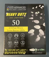LED ADVANCED 50 C5 Pure White Super Bright LEDs 16.3 Ft String Lights Green Wire