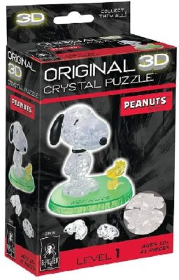 Bepuzzled Original 3D Crystal Jigsaw Puzzle - Snoopy & Woodstock Assembly Brain