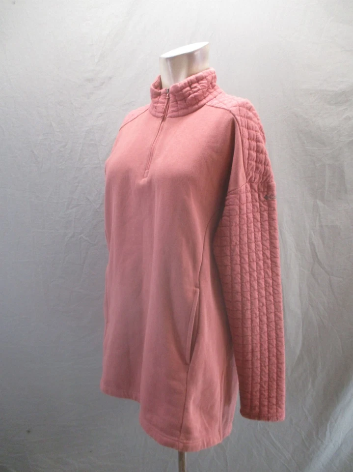 Columbia Size M Womens Cotton 1/2 Zip Stand Collar Athletic Long Pullover 652 - Image 3 of 4