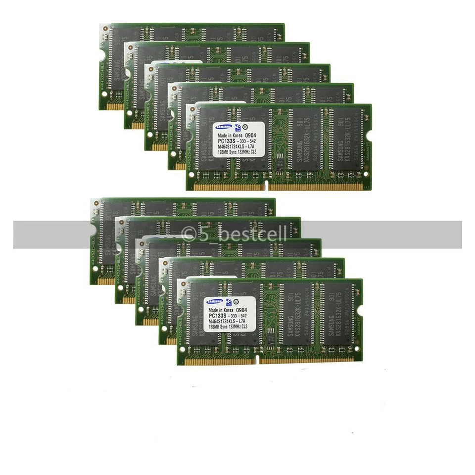 Samsung DDR PC133 133MHz 128MB 256MB 512MB SDRAM 144-pol. SODIMM Laptop Speicher - Bild 2 von 4